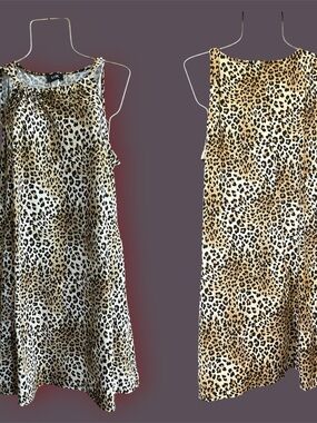 MSK Leopard Print Sleeveless Dress - Brown/Black XL